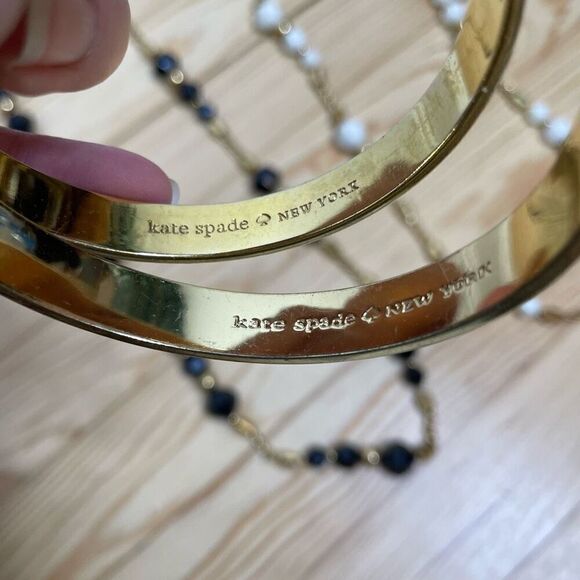 Kate Spade‎ Statement Necklace Bracelet Bangle Lot Cut to the Chase Idiom Gold - Picture 5 of 9